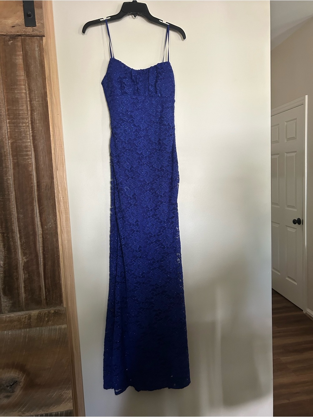 Royal blue sparkling Macy’s prom dress
